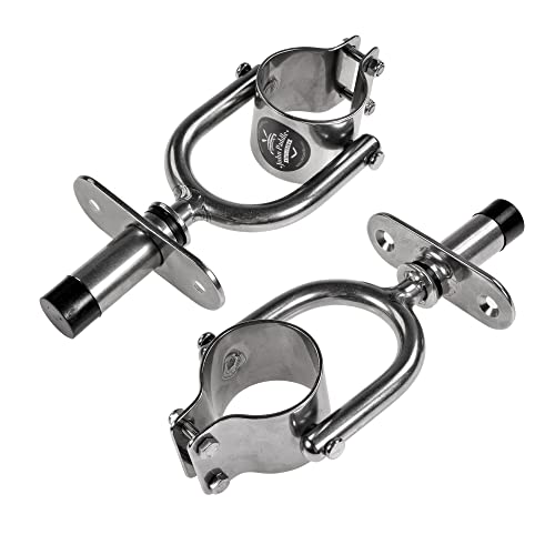 John Paddle Exklusiv Clamp Kugelbuchse Ruderdollen aus Edelstahl mit gerader Buchse (Komplett - 2 Paar) - Beste Qualität
