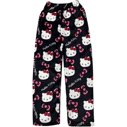 ????? ?ἰ??? Pyjama Hose Kinder - Schlafhose Mädchen Pyjamahose Lang Flanell Weich Kawaii Pyjamas Anime Warm und Bequem Schlafanzughose Casual Winter Schlafanzug Weihnachts Geschenk