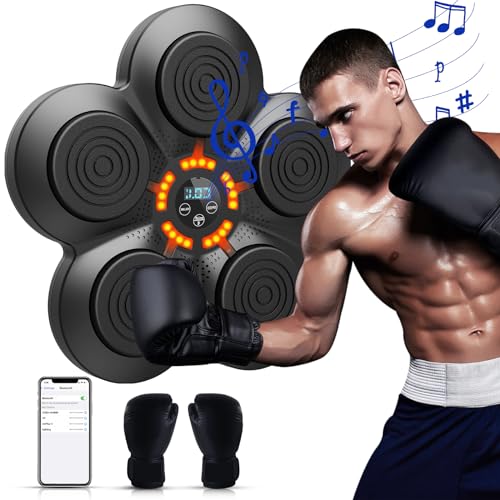 NVKHG Music Boxing Machine, Boxmaschine mit Musik, Elektronische Musik Boxen Trainingsgerät für Erwachsene und Kinder, Musik Boxmaschine Unterstützt Bluetooth, Wandmontiertes Boxziel