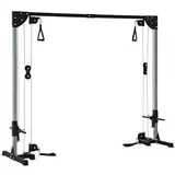 SPORTNOW Kabelzug Kraftstation für Zuhause Steckgewichte bis 50kg belast pro Seite, Kabelzugstation mit Griffen, freistehend Kabelturm Kabelzugturm für Übungen Homegym 245 x 207 cm