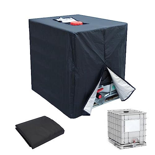 LINSOCLE IBC Tank Abdeckung, 420D IBC Container Abdeckung, 1000L Abdeckung Wassertank, Anti-UV IBC Schutzhülle, Regenwassertank Container Cover, 120 x100 x116 cm