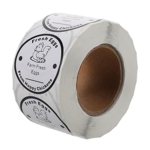 OFFSCH 1 Rolle Eierkarton Verpackungsaufkleber Bauernhof Eieraufkleber Runde Eierkarton Etiketten Hühnerei Aufkleber Für Den Geschäftlichen Gebrauch Auf Dem Bauernmarkt 1 Rolle/500