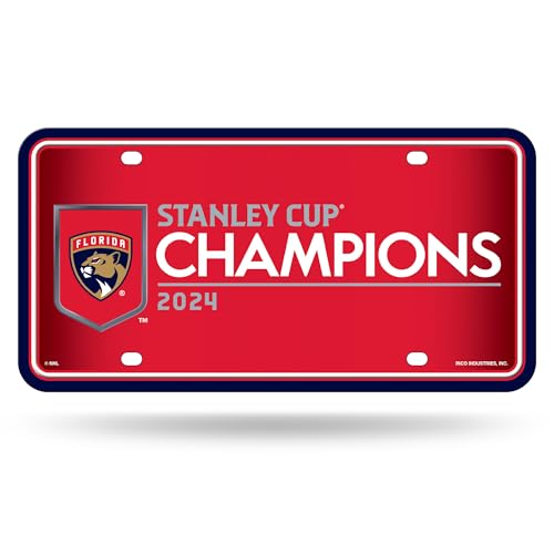 Rico Industries NHL Hockey Florida Panthers 2024 Stanley Cup Champions Metall Auto Tag 15,2 x 30,5 cm – ideal für LKW/Auto/SUV