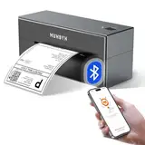 MUNBYN Bluetooth Etikettendrucker, Label Drucker 4x6, DHL Versandetiketten Drucker, Label Printer für Ebay, Etsy, Shopify, UPS, Bluetooth für iOS, Android, USB für Mac, Windows, Chromebook, 129, Grau