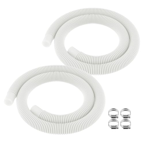 Schwimmbadschlauch Poolschlauch Ø 32mm - für Intex oberirdische Pools Zubehör Poolpumpe Ersatzschlauch, Poolfilter Ersatzschlauch 59" x 1.25" mit 4 Klammern - 2St