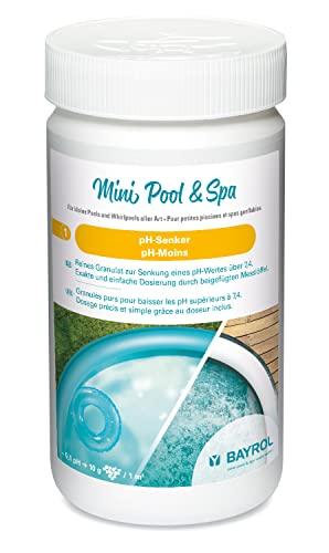 BAYROL Mini Pool&Spa pH-Senker 1,5kg – Reines pH-Minus Granulat – senkt pH-Wert - für Planschbecken, Whirlpool, Aufstellpool. Enthält Messlöffel