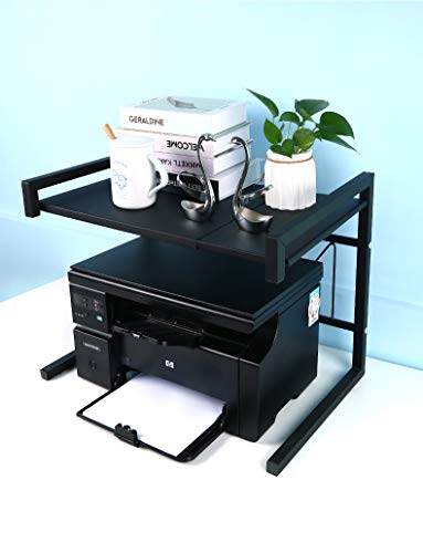 Luchs – Druckerhalter Ständer Druckerständer Halterung aus Metall Organizer Schreibtisch-Regal für Drucker, ideal für Büro und Zuhause geeignet, in der Breite ausziehbar (Klassik)