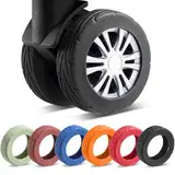 Wanzhuango 8 PCS Upgrade Silikon Gepäckradabdeckungen, Luggage Wheel Covers, Verhindern Sie Geräusche und Verschleißfestigkeit, kofferschutzhülle für 2-2,4 "Spinnerrad (Schwarz)
