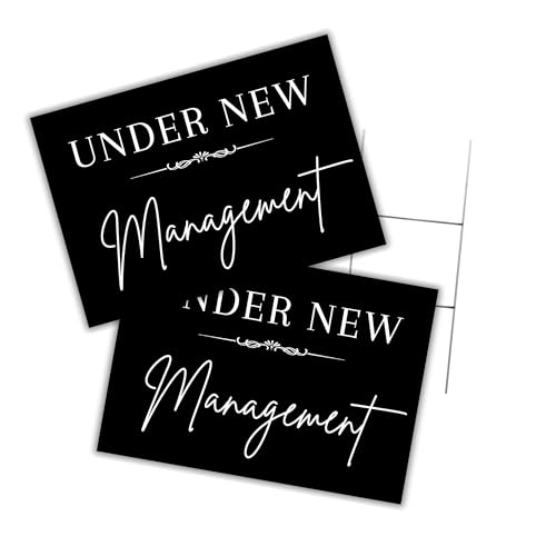 Schild "Under New Management" mit H-Rahmenpfahl, 30,5 x 45,7 cm, modernes, minimalistisches Banner, Wohnungskomplexe, Eigentümer, Geschäft, große Eröffnung