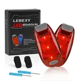 LEBEXY LED Blinlicht Sicherheitslicht 2 Stück Set | Drei Lichtmodi | Sicherheit Licht für Kinder Schulranzen | Ideal Sicherheitswarnleuchte für Kinderwagen, Radfahren, Wandern, Camping, Haustiere, Rot