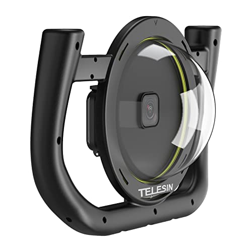 TELESIN Dome Port mit Tauchstabilisator-Kit für GoPro Hero 12 Hero 11 Hero 10 Hero 9 Schwarz, Unterwasser wasserdichtes Gehäuse Tauchkoffer Tauchausrüstung Tablett Anti-Fog-Einsatz für GoPro Zubehör