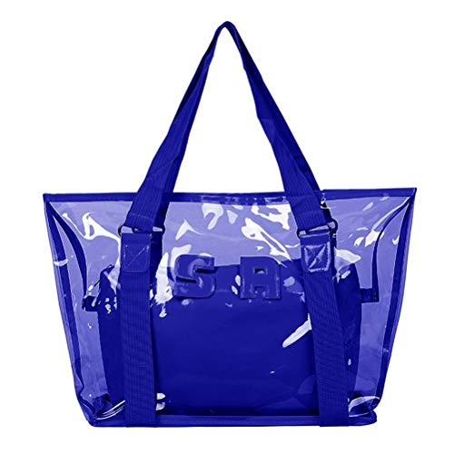 PVC-Strandtasche Luxustaschen Frauen, (Blau)