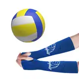 Cleminsta Volleyball Armmanschetten Armschoner Kinder Sportarmbänder Unterarm Kompressionsmanschette Volleyball Armstulpen Ärmel Elastische Volleyball Sport Handgelenkstütze (Blau)