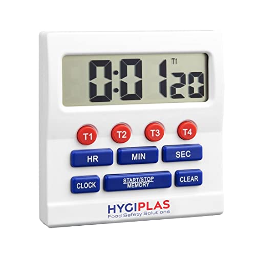 Hygiplas Big Digit Timer 80 x 80 x 25 mm, für Küche, Gastronomie, Lebensmittelzubereitung