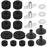 21 Pcs Trommel Zubehör Becken Ersatzzubehör Filz Becken Trommel Unterlegscheiben Trommel Filz Zubehör Becken- und Hi-Hat-Filze Cymbal Filz-Ersatz Flügelmuttern Trommel