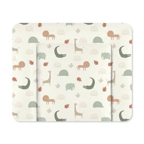 Julius Zöllner Wickelauflage Softy 85x75 cm - Wickelunterlage - wasserdicht und abwischbar - Made in Germany – Oeko-Tex Standard 100 – Wild Friends Allover