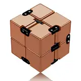 Funxim Infinity Cube, Unendlicher Würfel Spielzeug, Magic Unendlicher Flip Würfel Dekompression Spielzeug, Tötungs Zeit Zappeln Spielwaren Stressabbau Würfel (Gold)