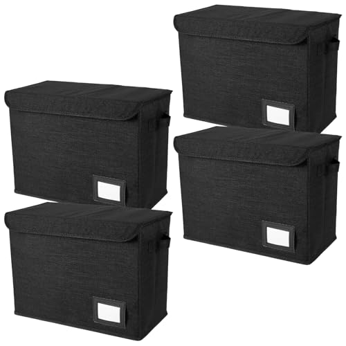 Eyoulife 4 Stück Comic Aufbewahrungsbox Faltbar 40x20x30cm, Comicbuch-Aufbewahrung Pack150-180 Comic-Bücher mit Deckel, Tragegriff, Etikettenschlitz, Comic Buch Box für Bücher Dokumente