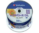 Verbatim DVD+R Double Layer Inkjet Printable Life Series 8.5GB, 50er Spindel, DVD Rohlinge bedruckbar, 8-fache Brenngeschwindigkeit & Hardcoat Scratch Guard, DVD-R printable, DVD leer