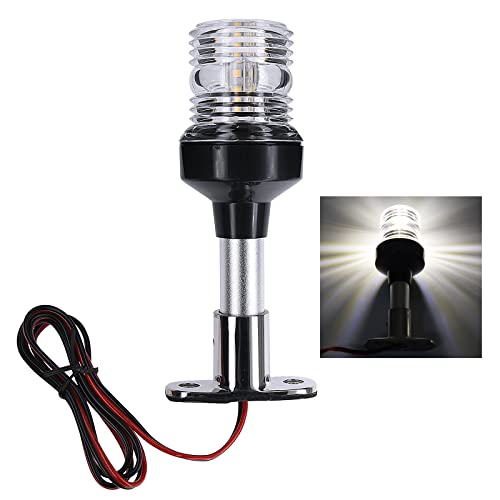 Geloo 6-Zoll Weiß 12 V Boot Navigation Licht Allround 360° LED Marine Yacht Anker Licht, wasserdichtes Ankerlicht, universelles Segelsignallicht