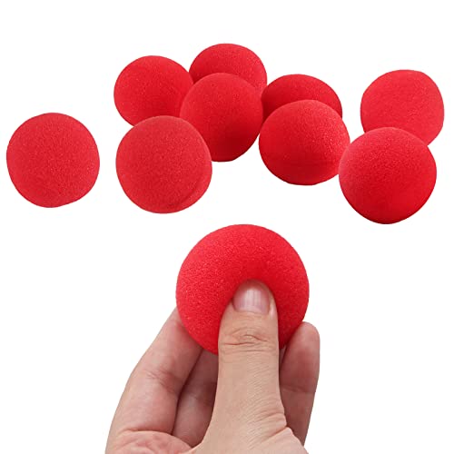 XiXiRan 10 Stück Rote Schwammbälle, Magic Sponge Balls, Weicher Schwammball, Sponge Balls Magic, Schaumstoffbälle Zaubern, Kleinen Schwammkugeln, Magic Street Klassische Comedy Trick Requisiten