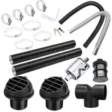 Standheizung Zubehör Kit, 75mm Entlüftungsschlauch, Auto Heizung Rohrleitung, Warmluftauslass, Auto Auspuff Schalldämpfer, Abgasschlauch Klemmen Set für Webasto Eberspacher Propex, Diesel Heizung