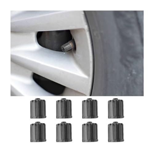 JNNJ 8 Stück Autoreifen-Ventilkappen, Kunststoff Reifen Rad Alloy Ventilkappen Staubkappen, Autoreifenstiel-Staubschutzkappen Mit Dichtungsring SUV LKW(Grau)