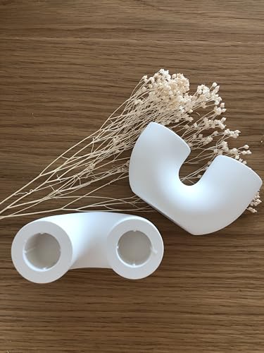 U Form Stabkerzenständer 2 Stabkerzen | Handgemacht aus Raysin | Moderne Kerzenhalter | Doppel Kerzenständer | Tafelkerzenständer | Tischdekoration