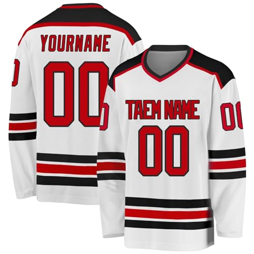 Hockey-Trikot, personalisierbar, mit Ihrem Namen/Team/Nummer, Hockey-Trikot mit Namen, geeignet für Geschenke für Kinder und Erwachsene, Stil 1 KAN0827A, mehrfarbig, One size