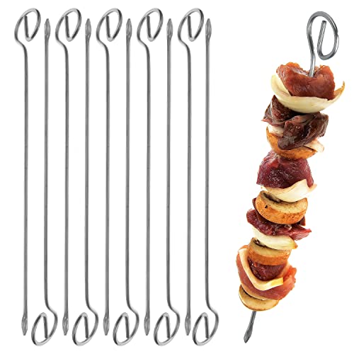 Grillspieße 10er Set – 210mm Schaschlikspieße aus Edelstahl - Fleischspieße, Made in Germany