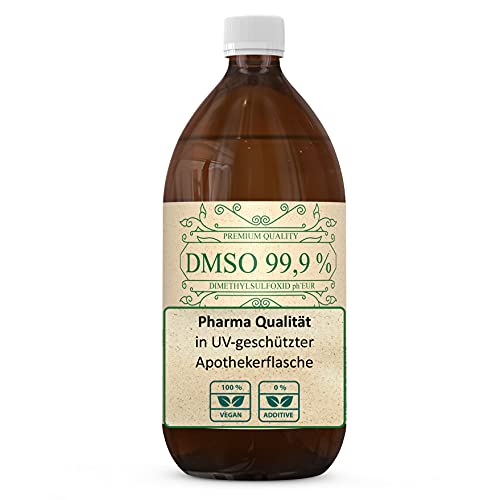 DMSO 1000ml - 99,9% pharmazeutische Reinheit/Qualität – Dimethylsulfoxid ph. EUR unverdünnt in Braunglasflasche