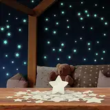 Leuchtsterne Kinderzimmer [100 Stck.] - SELBSTKLEBEND - Leuchtende Sterne für Kinderzimmer Deko - Glow in the dark stars - Leucht Sternenhimmel - Leuchtsticker Sterne - Aufkleber leuchtend im Dunkeln