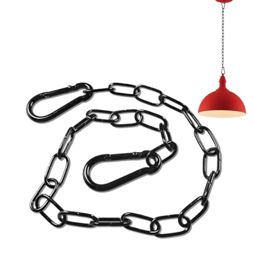 Kette Schwarz Stahlkette 0.6m Edelstahl Halskette Gliederkette Mit Karabiner Edelstahl Rundstahlkette Edelstahlkette Für Zauntore, Edelstahl Ketten, Käfigtore Für Haustiere, Gartentore (schwarz)