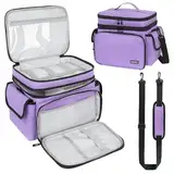 LEFOR·Z Nähzubehör Tasche,Nähset Aufbewahrungstasche Organizer,Doppelschicht Nähzeug Tragetasche für Anfänger,Reisende,Nähkurse,groß,lila