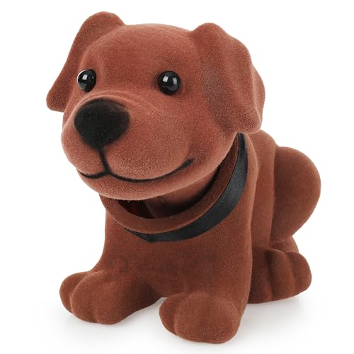 Toys4Boys Wackelhund 20x13 cm, Wackelnder Dackelkopf, Autopuppe aus Resin, wackelnder Hund für Autoinnenraumdekoration, Armaturenbrettdekoration, verwendet für Autodekoration, Bürodekoration – braun