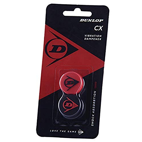 Dunlop Tennisschläger Dämpfer, Flying D Racket Dampener, Rot/Schwarz, 2 Stück