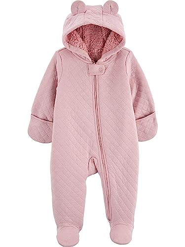 Simple Joys by Carter's Unisex-Baby Footed Jumpsuit Pram Fleece-Overall mit Fuß, Rosa, 6-9 Monate