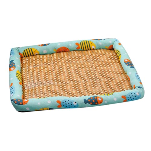 Generisch Kühlmatte für Hunde, Kühlkissen für Hunde - Rattan-Welpen-Kühlkissen | Schlafmatte für Crate Kennel Bed Sofa, Sommer-Eispads für Hunde und Katzen, Heimtierbedarf