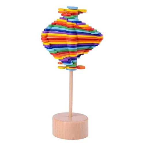 KieTeiiK Holzdrehendes Lutscherspielzeug Rotierender Spin Zauberstab Stressabbau Sequenz Fidgets Spielzeug Für Erwachsene Antistress Helicone Art Helicone Wood Helicone Fidgets Toy Helicone