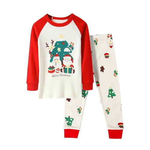 Schlafanzug Jungen Lang, Winter Pyjama Set Winter Weihnachten Nachtwäsche Zweiteiliger Pyjama Set Kinder Sleepwear Oberteile Und Hosen Weihnachten Hausanzug Pjs Halloween-Geschenk