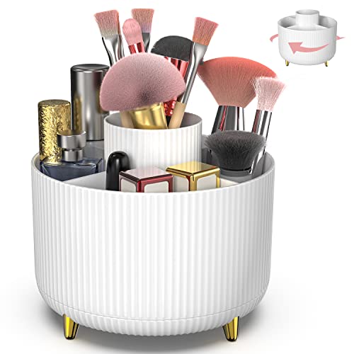 360° Roterande borste Organizer Kosmetisk Organizer Kosmetik Make Up Organizer Tragbare Kosmetikbox Aufbewahrung Kosmetik Aufbewahrungsbehälter, für Pinsel,Kosmetik für Frisiertisch, Schlafzimmer, Bad