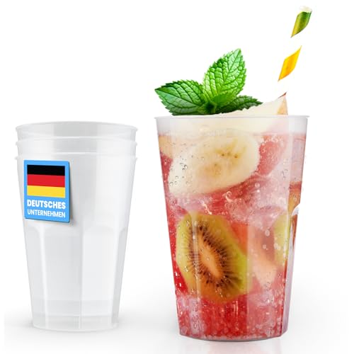 Trinklicht® 30 Cocktailbecher | Wiederverwendbare Trinkbecher 0,3L | Bruchsicher | Spülmaschinenfest | Partybecher Plastikbecher | Mehrwegbecher | Kunststoff Becher in Transparent