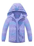 SERENYOU Mädchen Übergangsjacke Gefütterte Regenjacke Kinder Winddicht Warme Matschjacke mit Abtrennbare Kapuze DE:146-152 (manufacturers's size: 150) Stil 7