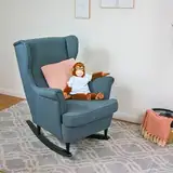 Umbau-Set: Schaukelstuhlkufen für IKEA STRANDMON - Original IKEA Hack inkl. Filzgleiter | als Stillsessel, Schaukelstuhl, Ohrensessel Hack (Schwarz lackiert)