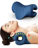 BLABOK Nacken-und Schulter-Relaxer,tragbares zervikales Traktionsgerät,Nackendehner,Nackenhaltungskorrektur,Chiropraktik-Kissen zur Linderung von Kiefergelenksschmerzen