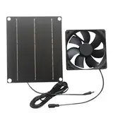 Generisch Air Circulation Fan, Solar Exhaust Fan, 30W Low Noise Ventilation Device, Monocrystalline Panel with ABS Housing, Odor Removal for Dog Kennel Shed Use, 7.76x6.5 Inches, Black