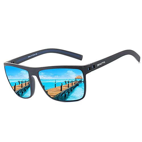 ZENOTTIC Sonnenbrille Herren Polarisiert Leichte TR90 Rahmen UV400 Schutz Quadrat Sonnenbrille