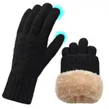 ehsbuy Winter Handschuhe Damen Touchscreen Fleece, Warme Kaschmir Dicke Strickhandschuhe Wollhandschuhe Thermohandschuhe Outdoor Sport Geschenke für Herren und Damen