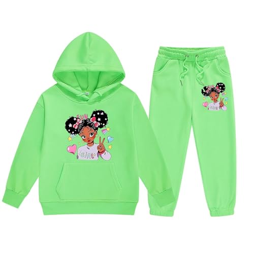 Mädchen Jogginganzug Kinder mit Cartoon Mädchen Druck Trainingsanzug Tracksuit Klassisch Freizeitanzug Sport Outfit Fitness Set Hoodie & Jogginghose Activewear 2-13 Jahre