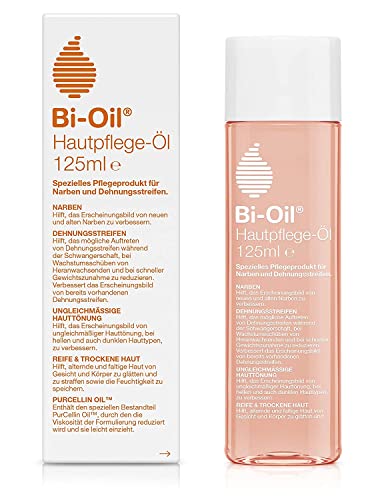 Bi-Oil Hautpflege-Öl | Spezielles Hautpflegeprodukt | Hilft bei Dehnungsstreifen und Narben | Hilft bei trockener Haut und bei ungleichmäßiger Hauttönung | 125 ml